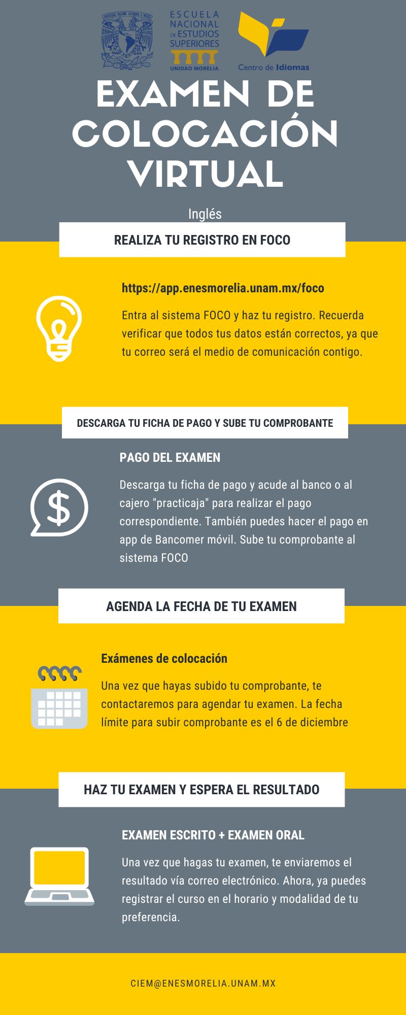EXAMEN DE COLOCACIÓN DE INGLÉS (VIRTUAL)