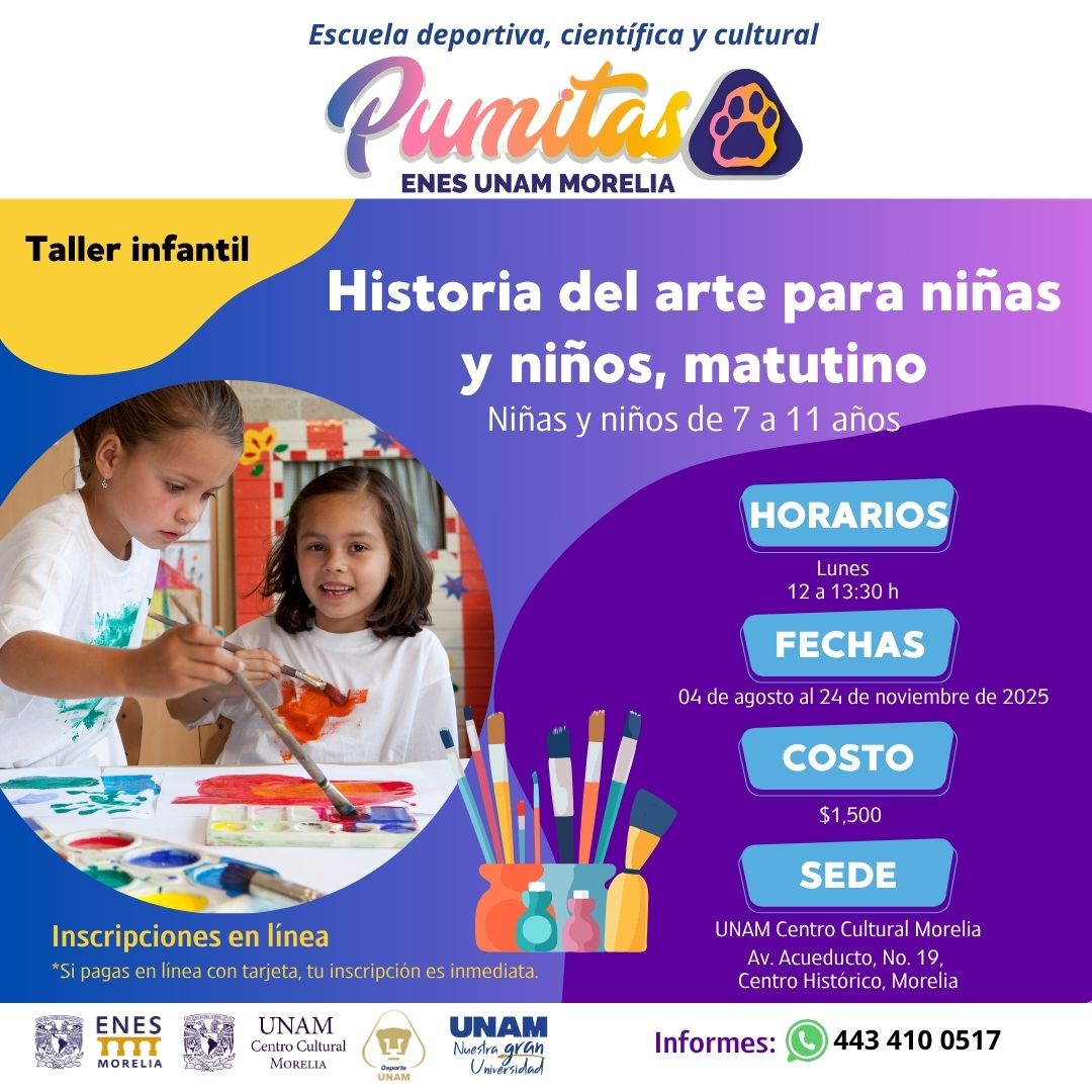 HISTORIA DEL ARTE PARA NIÑAS Y NIÑOS, MATUTINO