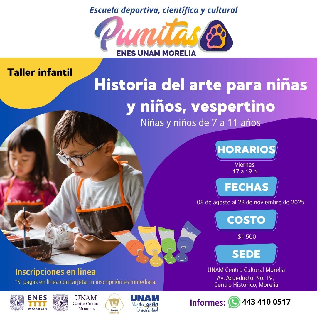 HISTORIA DEL ARTE PARA NIÑAS Y NIÑOS, VESPERTINO