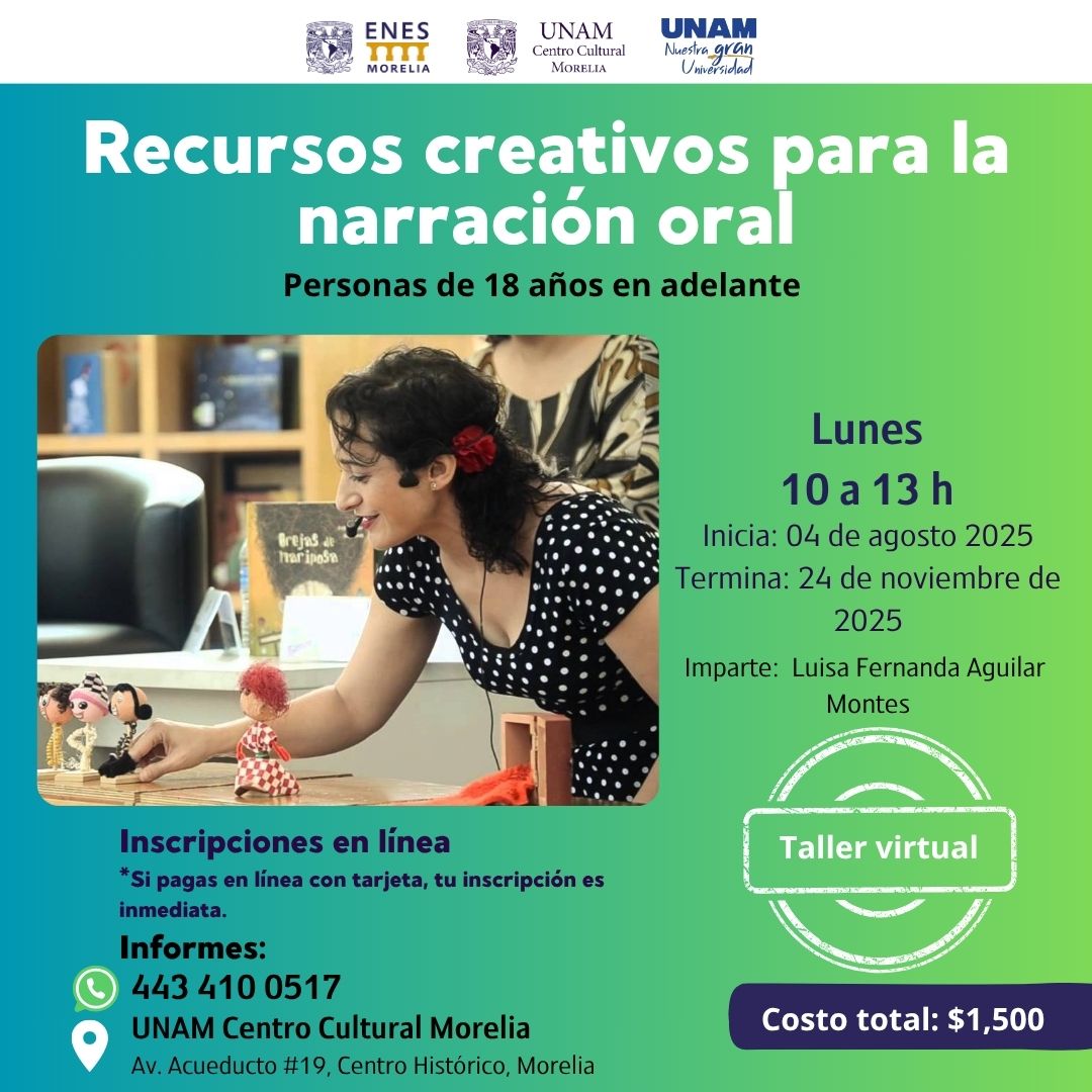 RECURSOS CREATIVOS PARA LA NARRACIÓN ORAL (VIRTUAL)